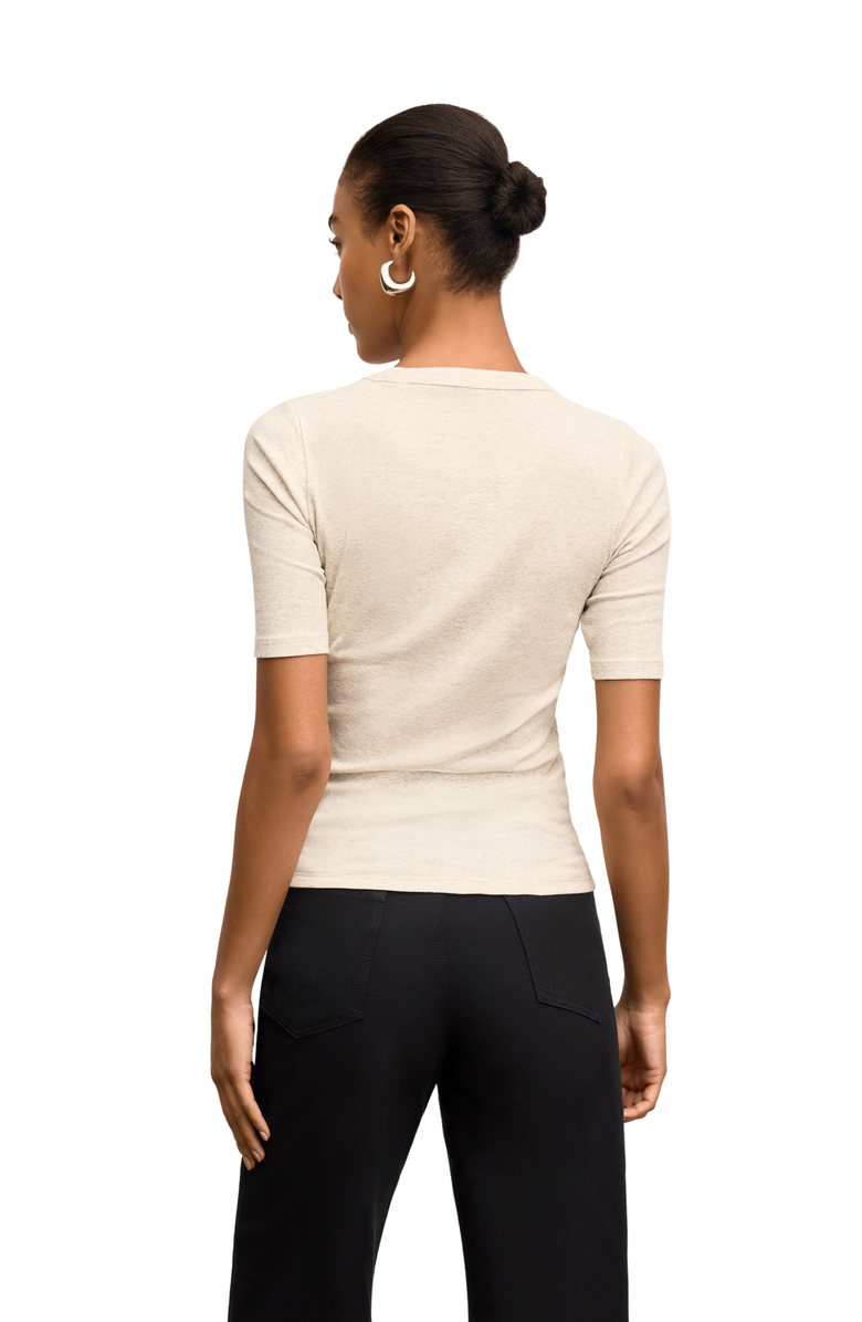 M.M.LaFleur Chana Fitted T-Shirt, Alternate, color, Beige Melange