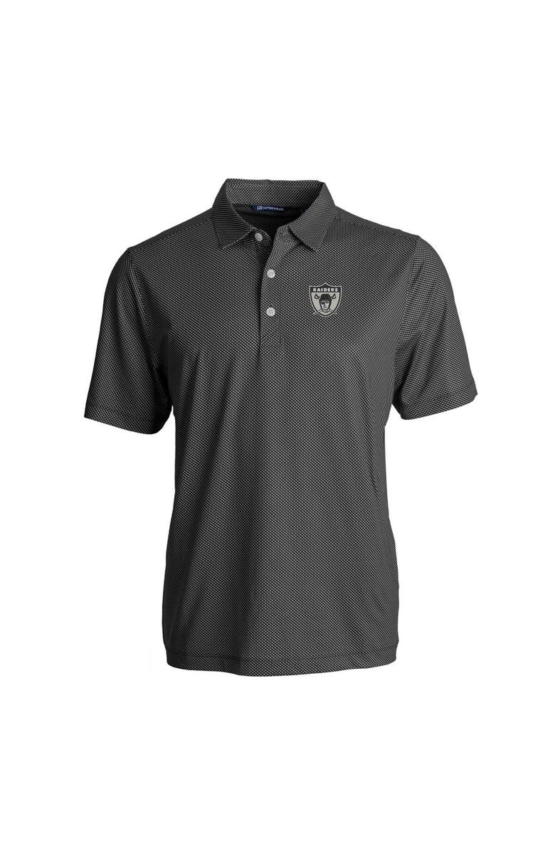 Cutter & Buck Men's Cutter & Buck  Black Las Vegas Raiders Throwback Big & Tall Pike Eco Symmetry Print Stretch Recycled Polo, Alternate, color, 