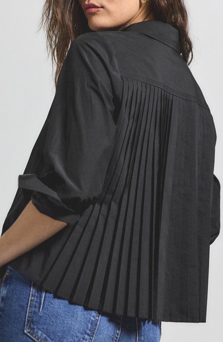 Derek Lam 10 Crosby Aria Pleated Back Crop Shirt, Alternate, color,