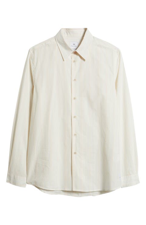 Stripe Regular Fit Cotton Button-Up Shirt