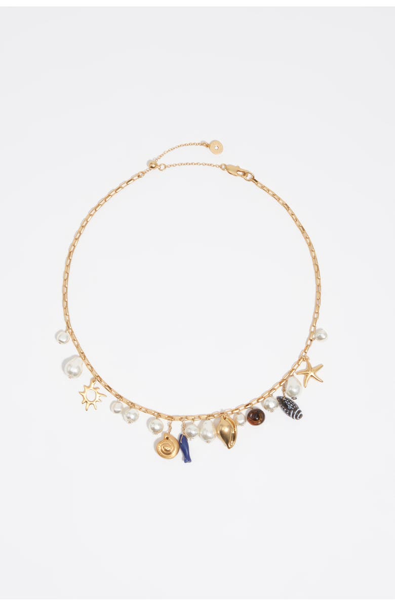Bimba y Lola Necklace With Shells And Fish, Main, color, Dark Blue
