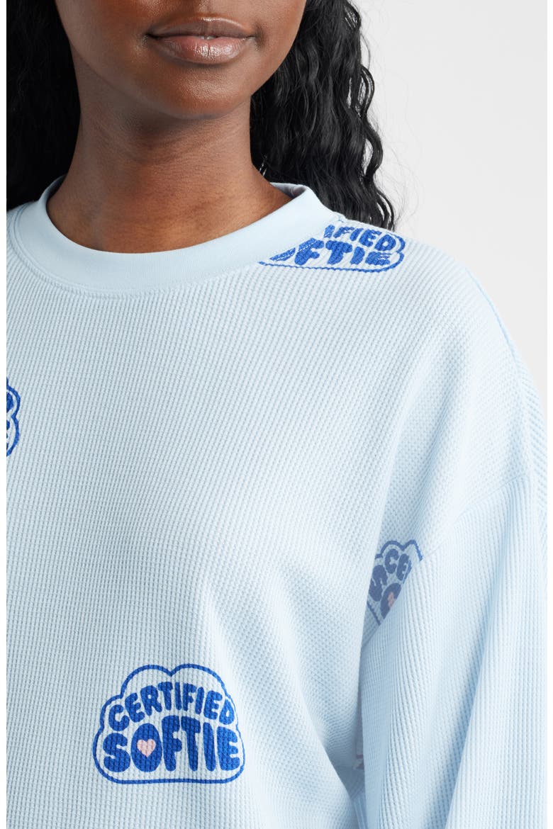 Certified Softie Waffle Knit Fleece Graphic Sweatshirt, Alternate, color, BLUE