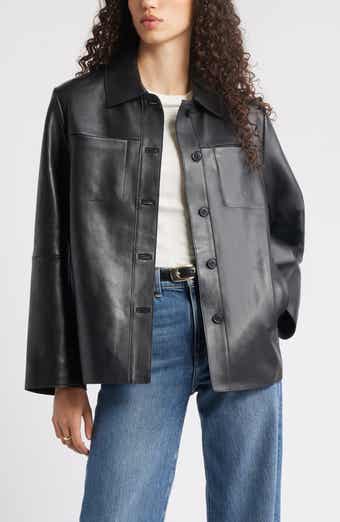 Nordstrom Leather Shirt Jacket