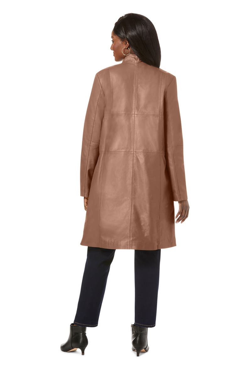 Leather Swing Coat, Alternate, color, CREAMY MOCHA