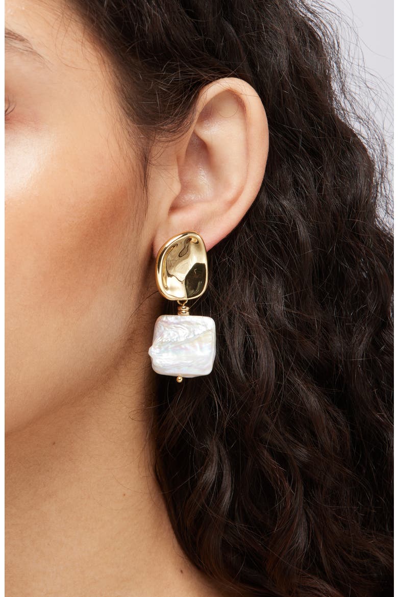 Faux Pearl Drop Earrings, Alternate, color, WHITE