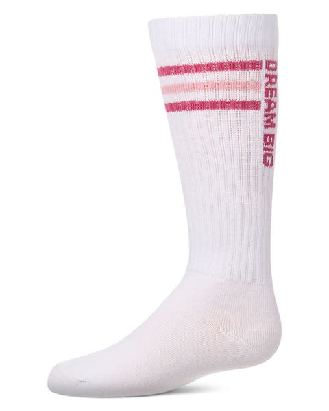 Dream Big Triple-Stripe Ribbed Varsity Knee Sock