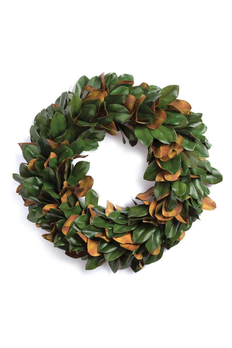 Grand Magnolia Leaf Wreath 30", Main, color, Green
