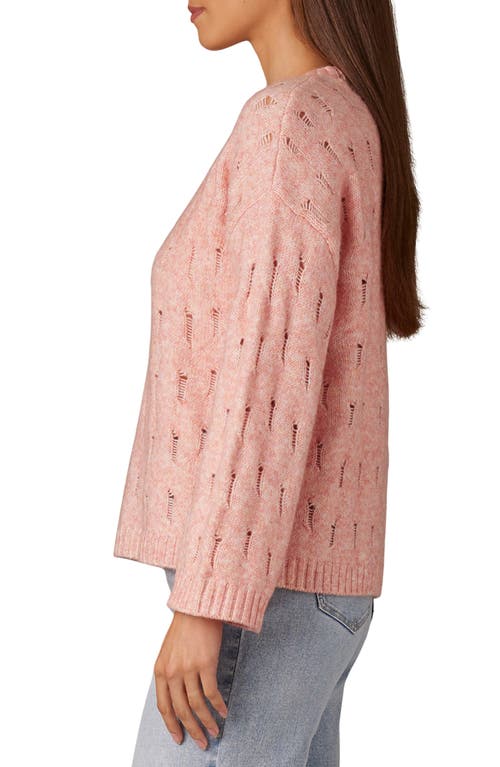 Wit & Wisdom Open Stitch Pullover Sweater In Heather Sweet Melon