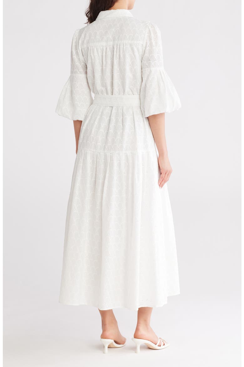 Eyelet Tie Waist Shirtdress, Alternate, color, IVORY