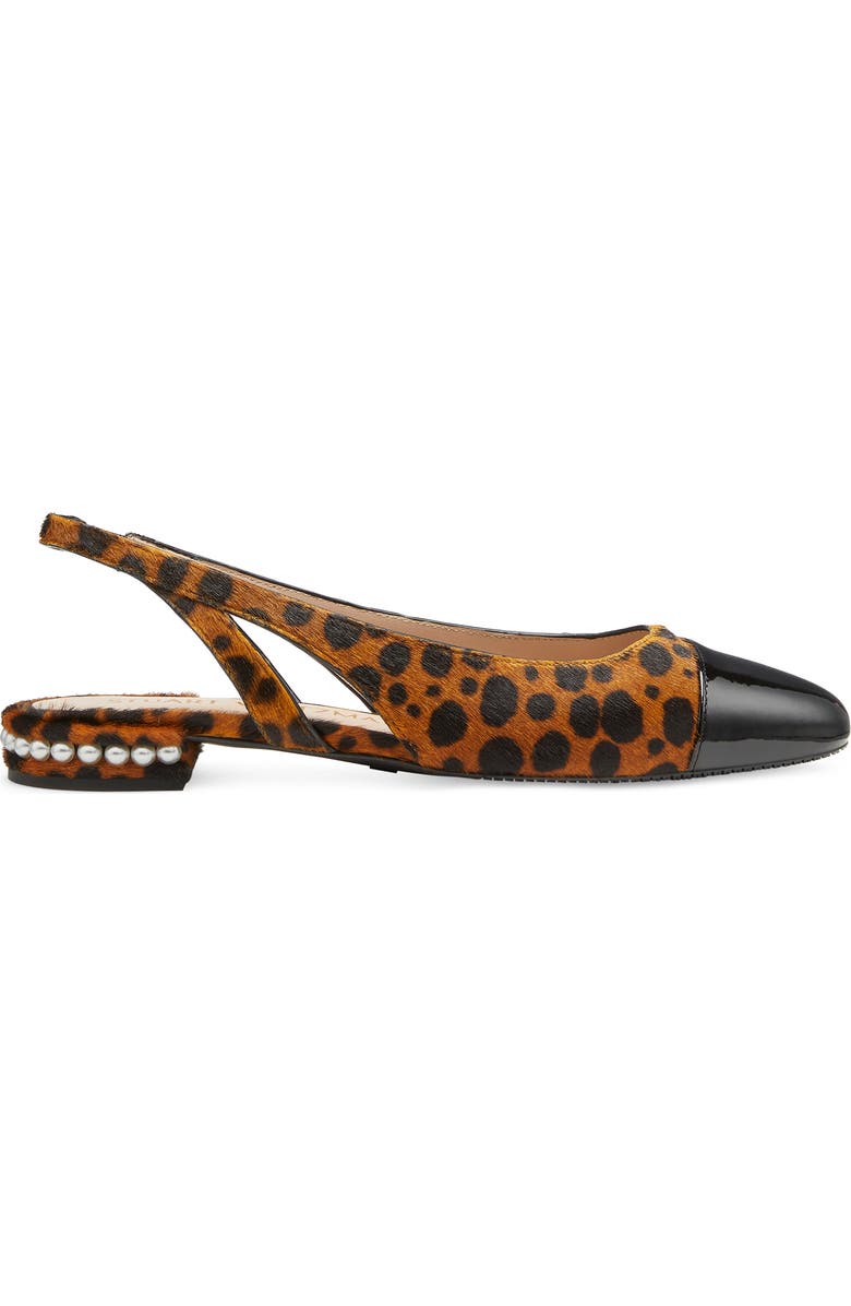 Stuart Weitzman Pearl Genuine Calf Hair Slingback, Alternate, color, Toffee/ Black
