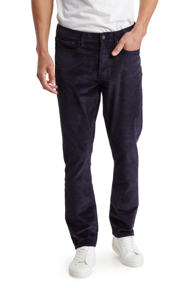 121 Slim Straight Corduroy Pants, Main, color, NAVY NIGHT