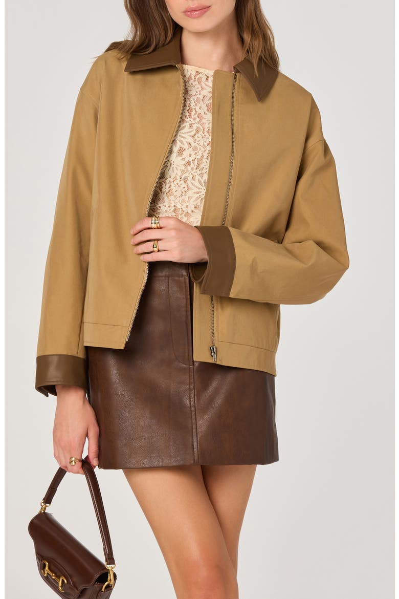 Contrast Collar Jacket, Main, color, CAMEL