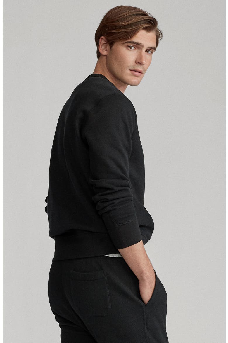 Fleece Crewneck Sweatshirt, Alternate, color, POLO BLACK