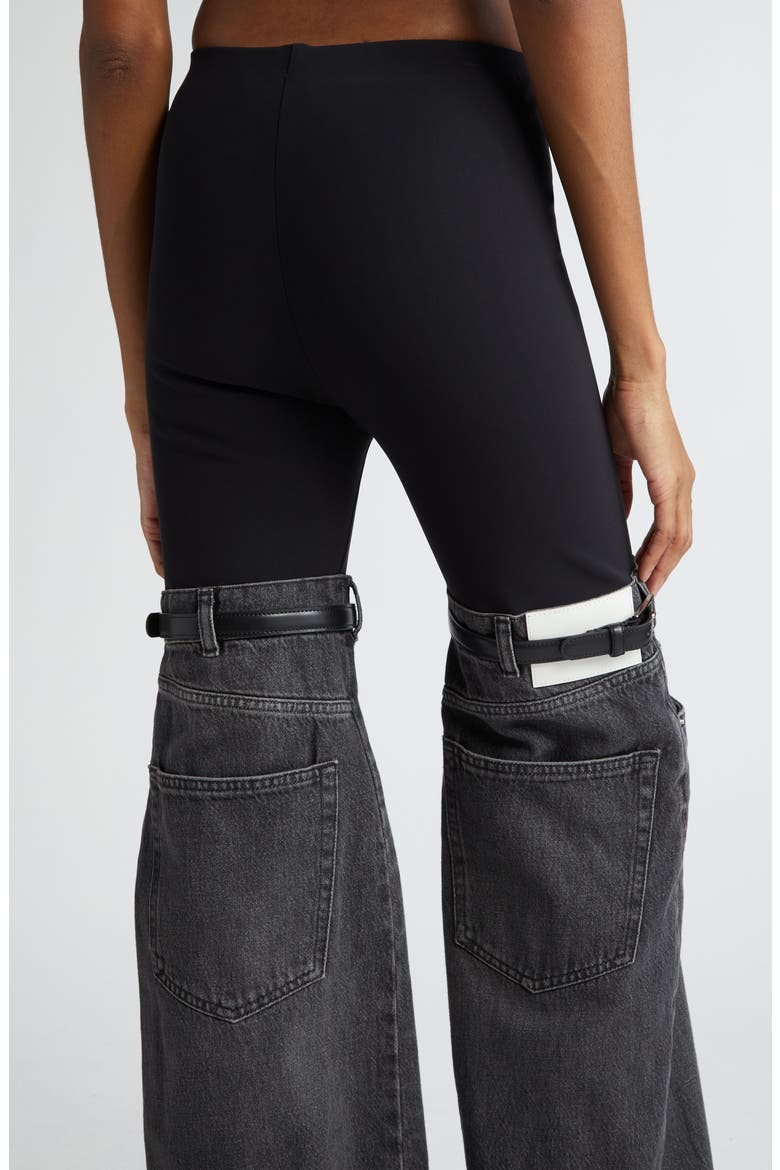 Hybrid Denim & Knit Pants, Alternate, color, BLACK/WASHED BLACK