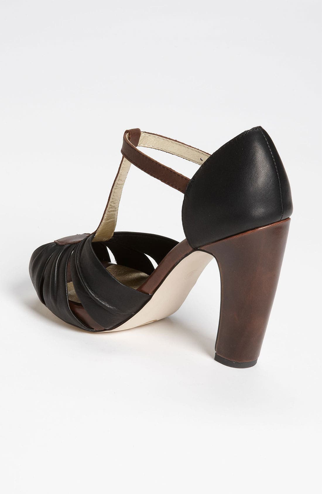 'Two Birds' Sandal, Alternate, color, BLACK LEATHER