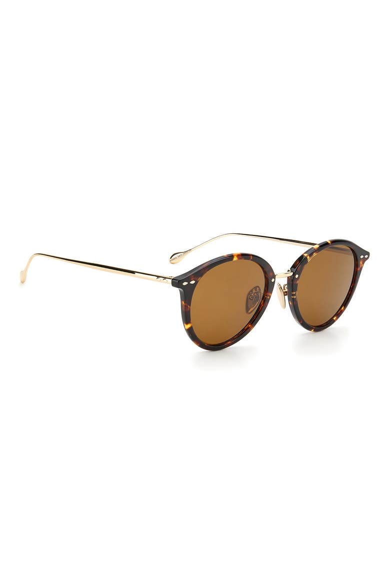 52mm Round Sunglasses, Alternate, color, HAVANA GOLD/ BROWN
