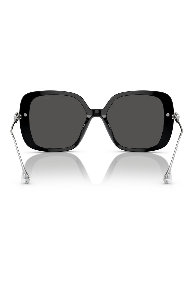 56mm Square Sunglasses, Alternate, color, BLACK