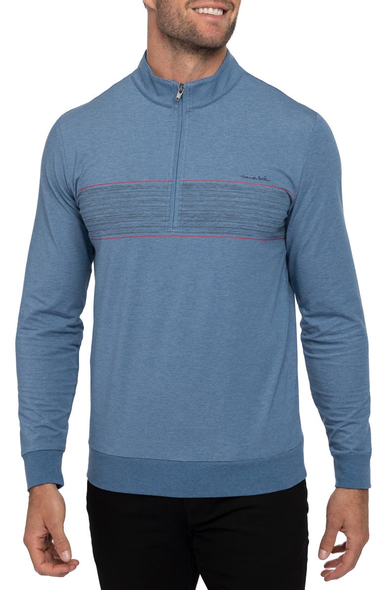 TravisMathew Splash of Color Stretch Cotton Blend Half Zip Pullover, Main, color, 