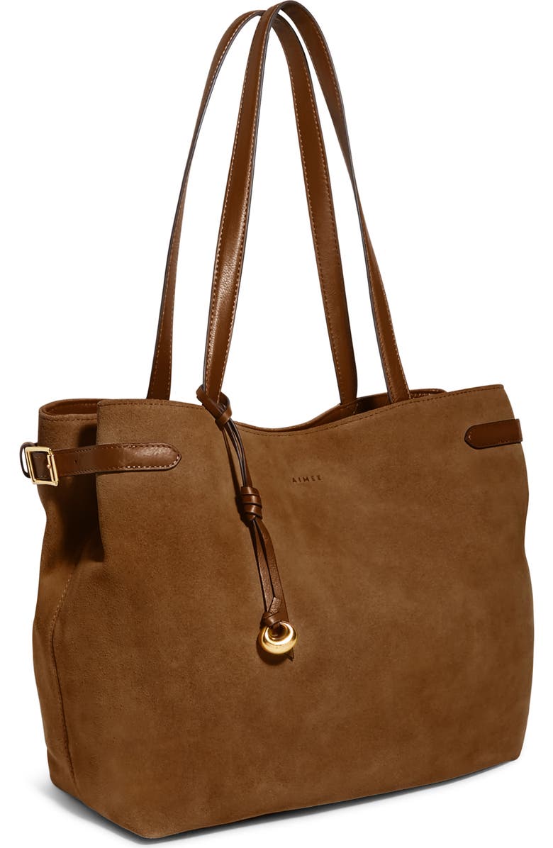 AIMEE Gramercy Tote, Alternate, color, Coffee Suede
