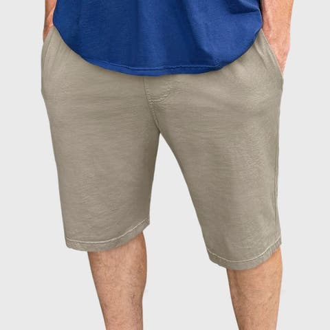 Mens Super-Soft 100% Cotton UPF 50+ Athletic Workout Shorts w/Pockets