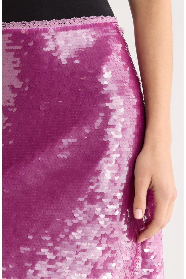 Sequin Midi Skirt, Alternate, color, LILAC