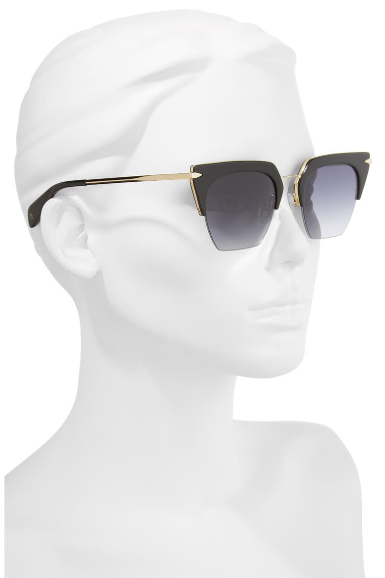 51mm Cat Eye Sunglasses, Alternate, color, BLACK/ GOLD