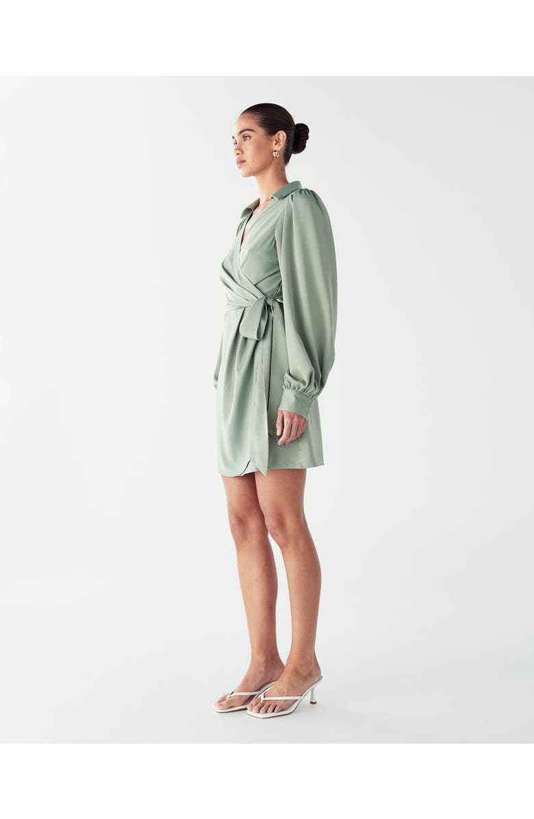 WILLA Pearl Wrap Dress, Alternate, color, Sage Green