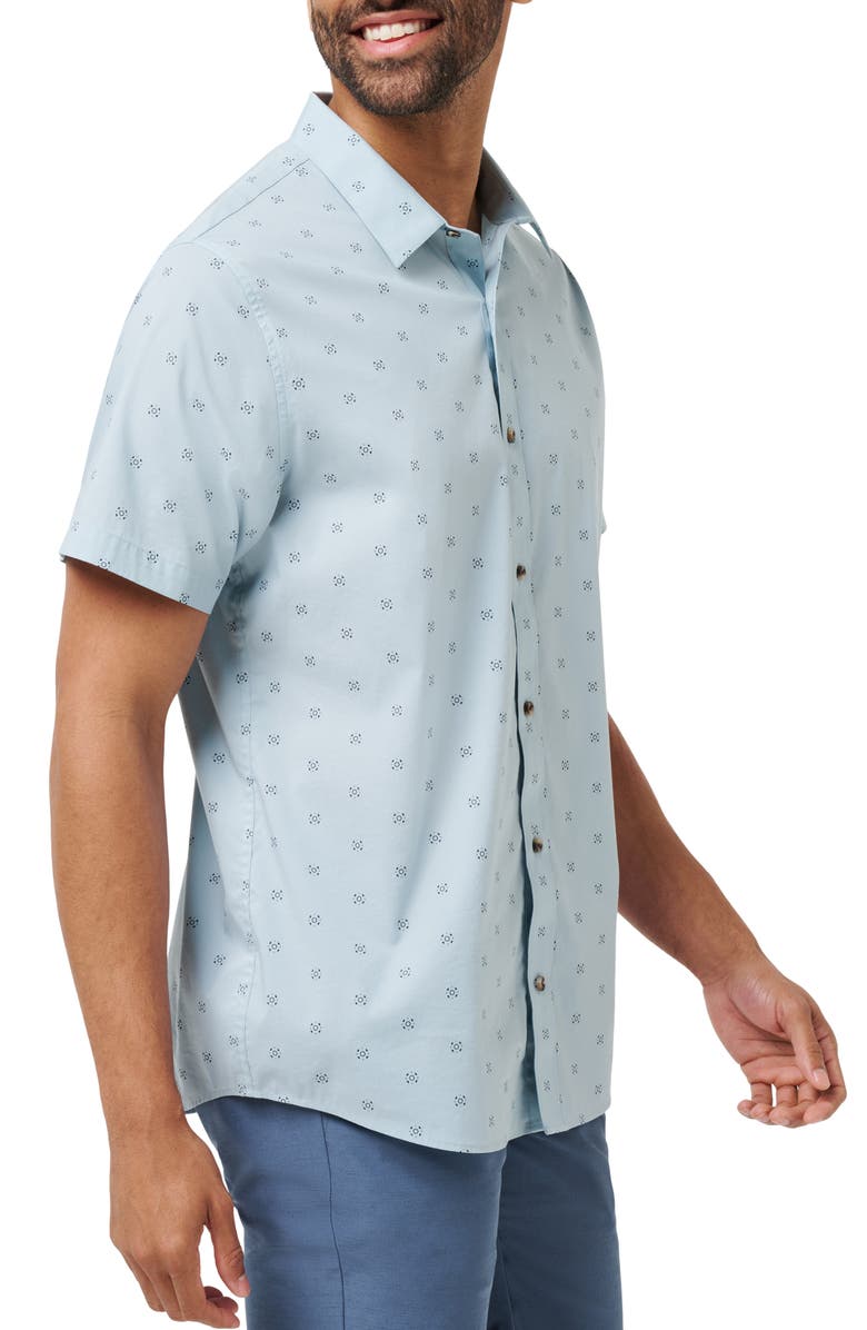 TravisMathew Bungalow Breeze Short Sleeve Button-Up Shirt, Alternate, color, Arona