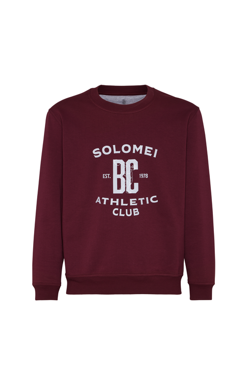 Brunello Cucinelli Maroon Techno Cotton Sweatshirt In Purple