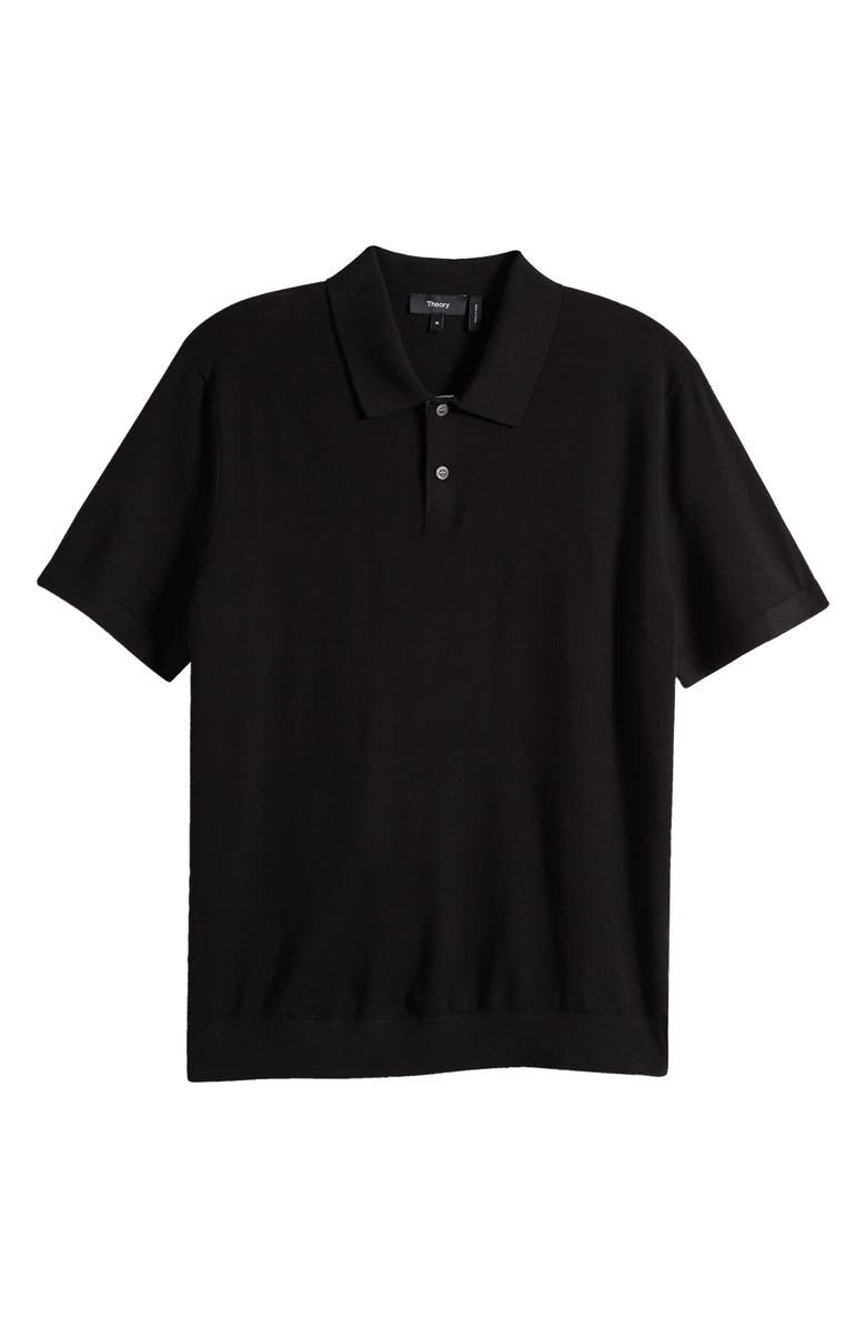 Theory Goris Solid Polo, Alternate, color, Black/ Grey Heather - A2j