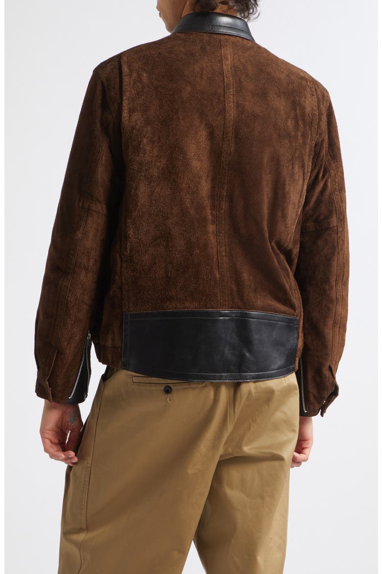Suede Bomber Jacket, Alternate, color, BROWN