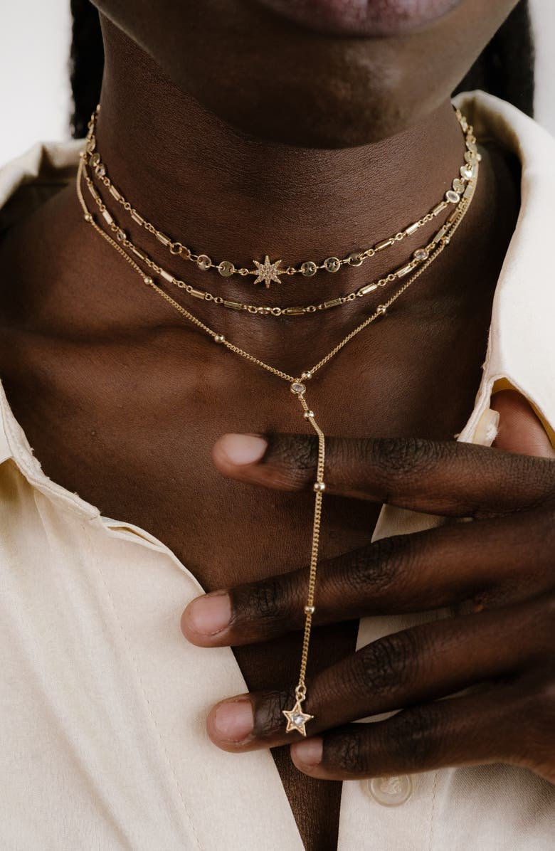 Ettika Forever Falling Multichain Necklace, Alternate, color, Gold