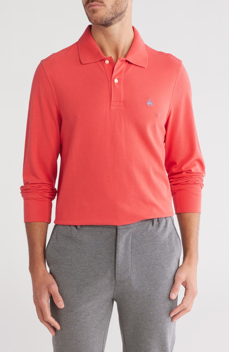 Brooks Brothers Long Sleeve Cotton Polo, Main, color, 