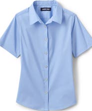 Lands' End School Uniform Girls No Gape Short Sleeve Stretch Shirt