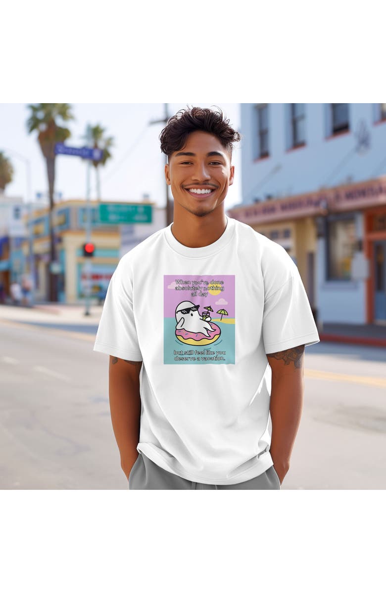 Dalix Ghost Mens Vacation Tee, Alternate, color, White