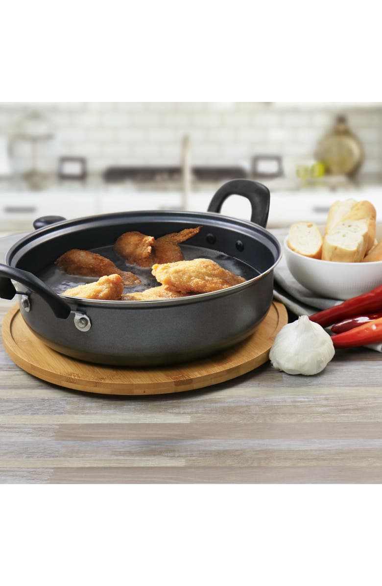 Gibson Everyday Everyday 12 Inch Highberry Nonstick All Purpose Pan with Lid, Alternate, color, Grey