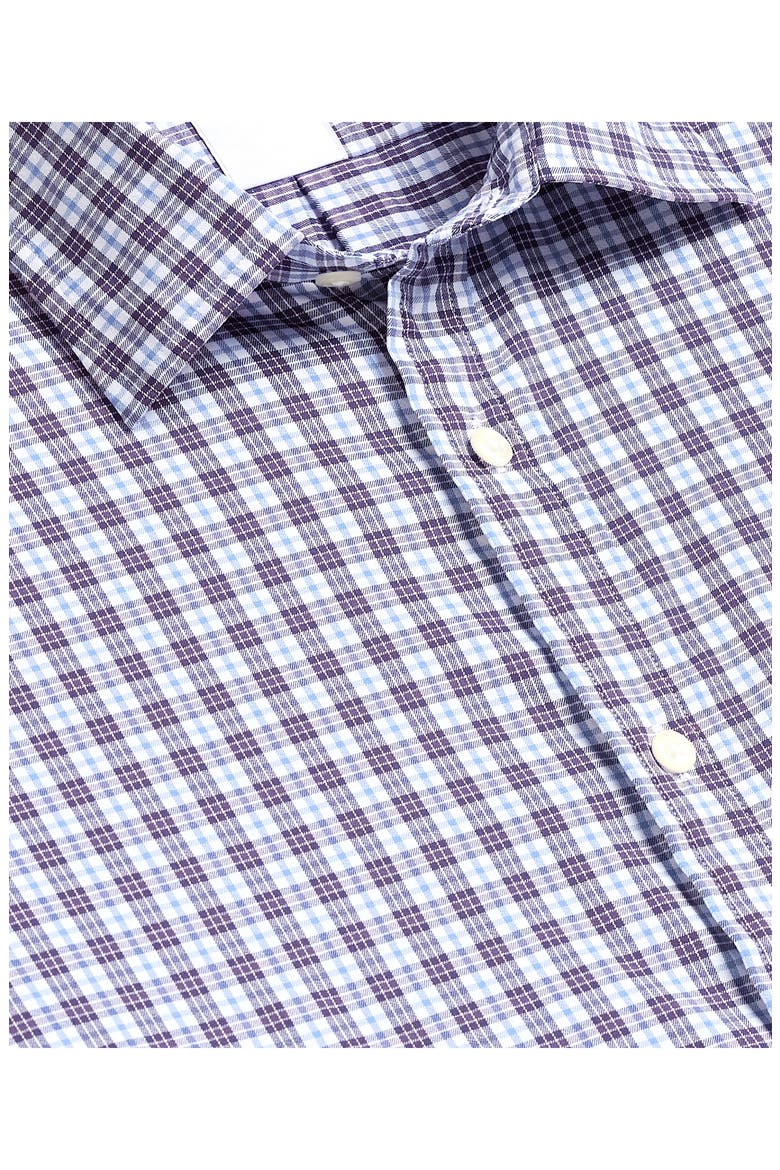Plaid Performance Oxford Dress Shirt, Alternate, color, WHITE NAVY CHECKERED