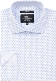 W.R.K Slim Fit Double Diamond Print Performance Dress Shirt