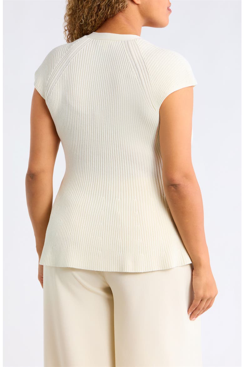 Cap Sleeve Peplum Cardigan, Alternate, color, IVORY TOFU