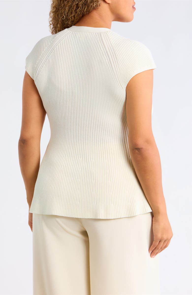 Nordstrom Cap Sleeve Peplum Cardigan, Alternate, color, Ivory Tofu