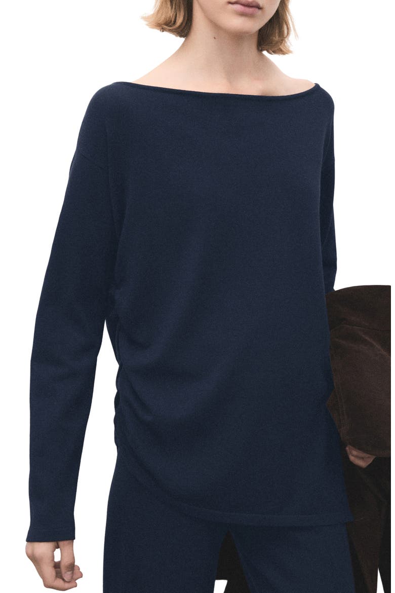 Boatneck Sweater, Main, color, DARK NAVY