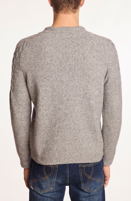 Paisley & Gray Cable Wool-blend Crewneck In Gray