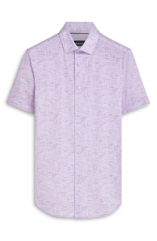 Bugatchi Men's Ooohcotton Tech Marled-print Sport Shirt In Lilac