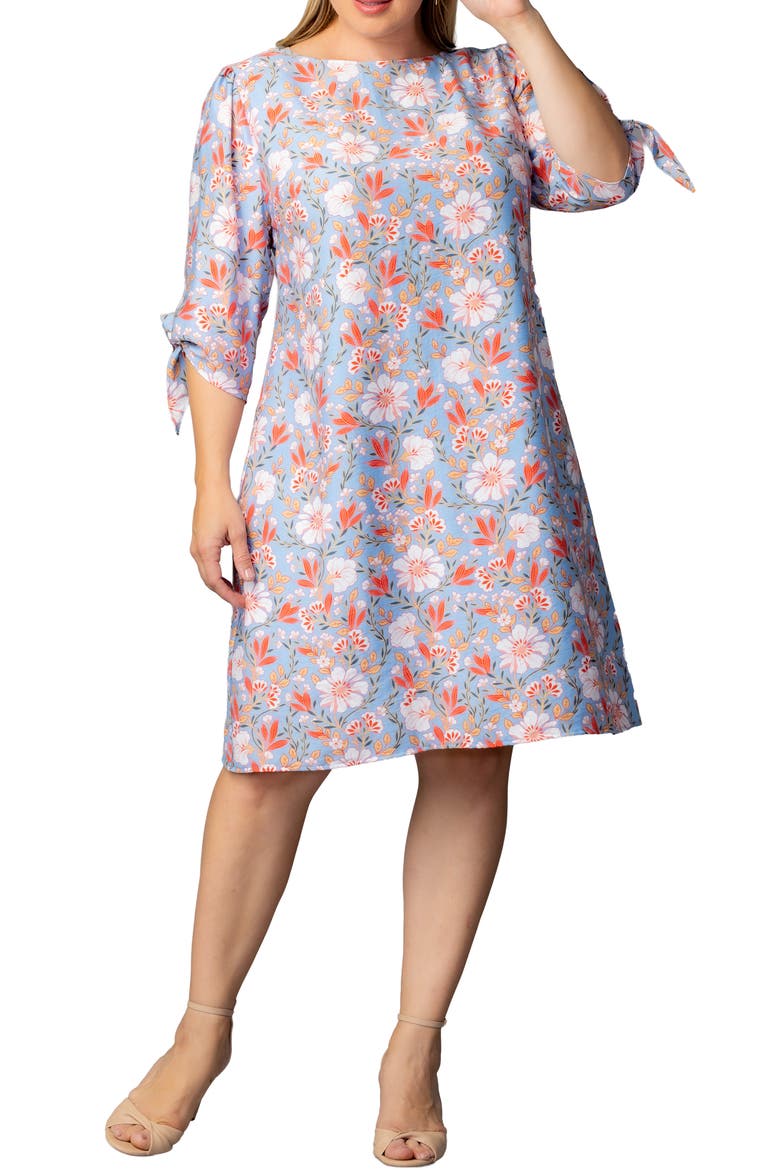 Manhattan Shift Dress, Main, color, SKY BLUE BLOOMS