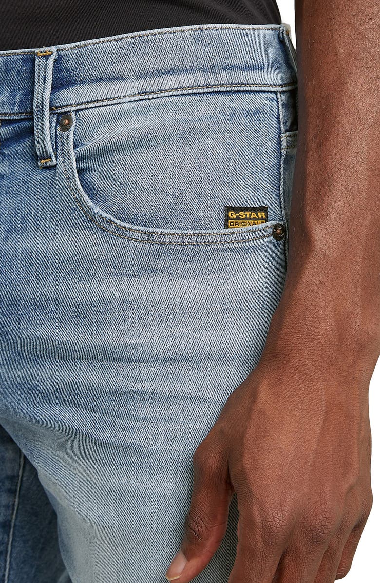 G-STAR 3301 Slim Fit Denim Shorts, Alternate, color, Vintage Blue Stream Destroyed