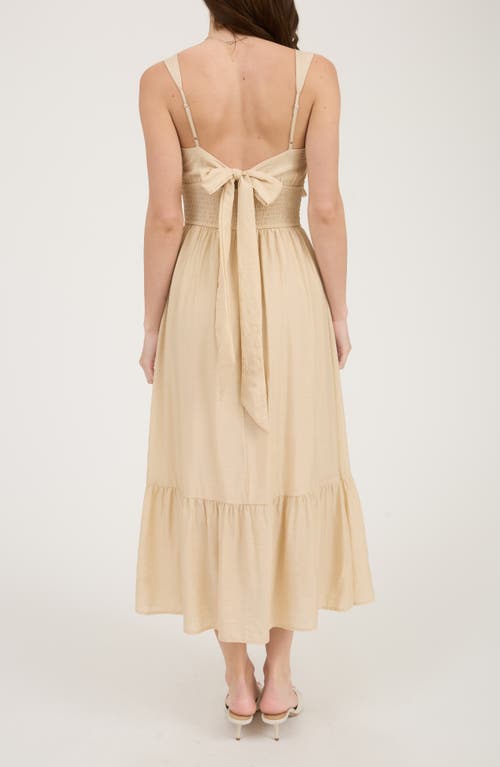 BLU PEPPER BLU PEPPER BOW TIE SMOCKED MIDI SUNDRESS 