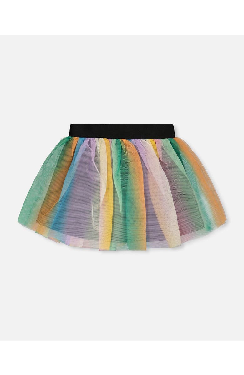 Deux par Deux Flared Mesh Skirt, Alternate, color, Multicolor