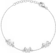 GLAZE JEWELRY Cubic Zirconia Butterfly Station Necklace