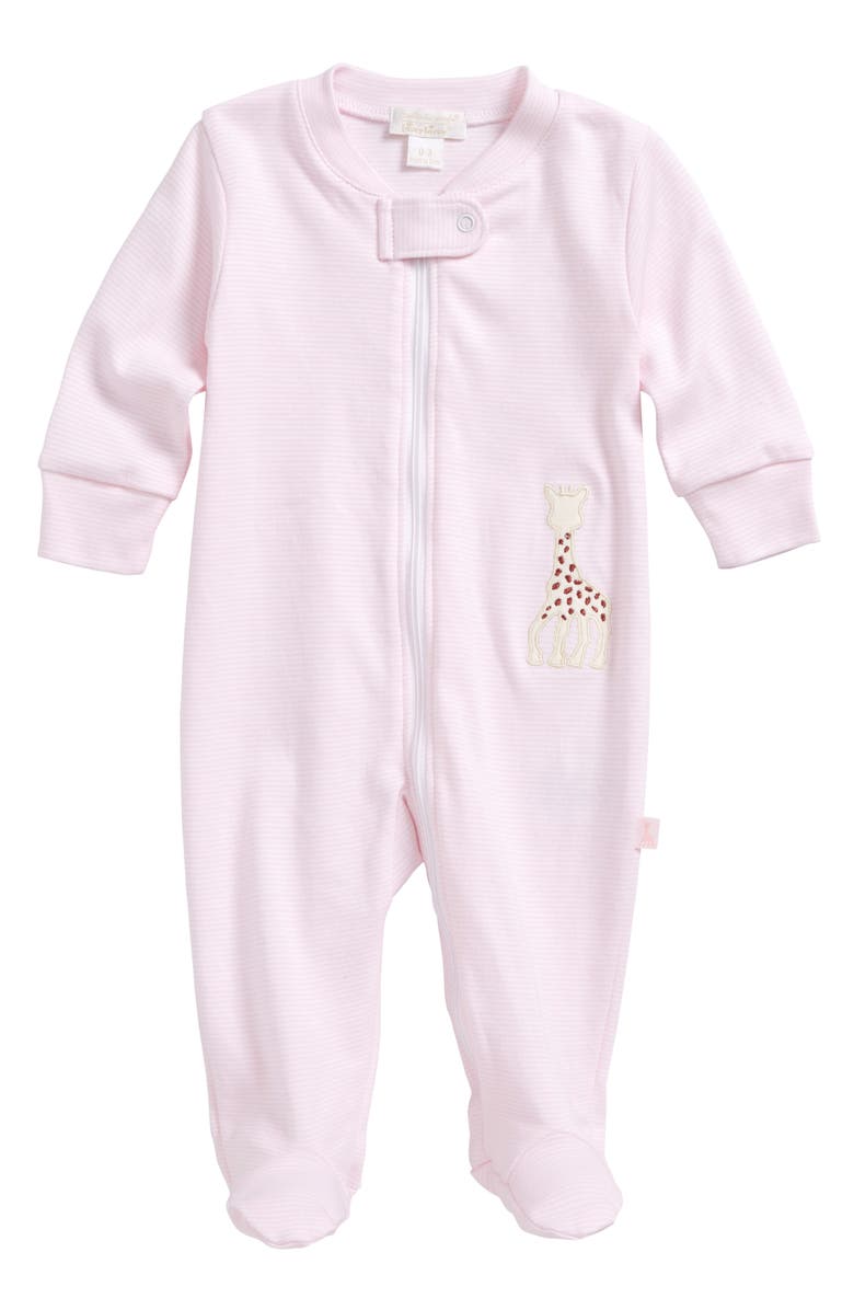 Kissy Kissy Sophie Stripe Footie, Main, color, Pink