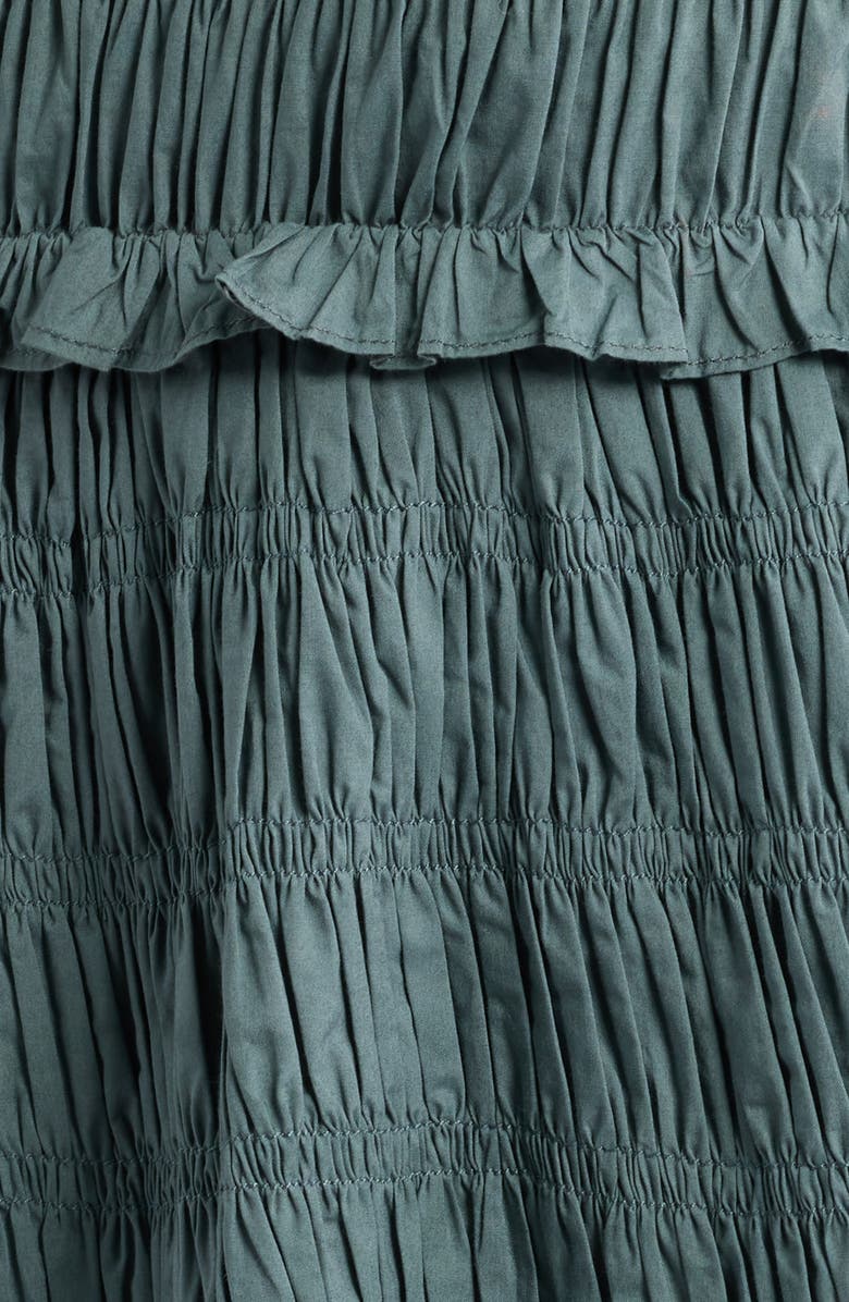 DÔEN Leanne Smock Waist Tiered Organic Cotton Dress, Alternate, color, Lagoon